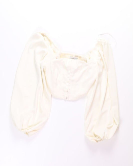 Cream Urban Outfitters Cropped Corset, XS