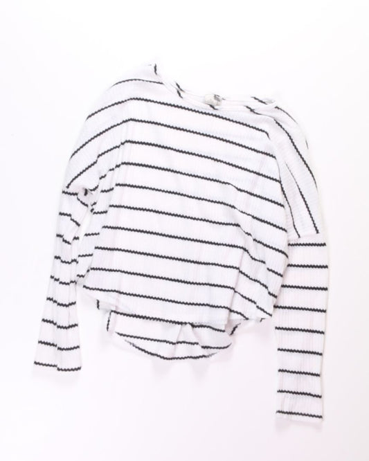 B&W Paper Crane Cropped Long Sleeve, XS