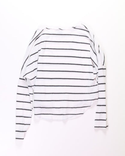 B&W Paper Crane Cropped Long Sleeve, XS