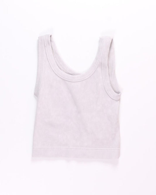 Gray Zenana Cropped Tank, L/XL