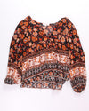 Black/Orange Solitaire Blouse, XL