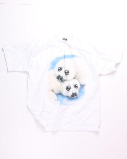 White Fruit of the Loom Vintage Graphic Tee, L