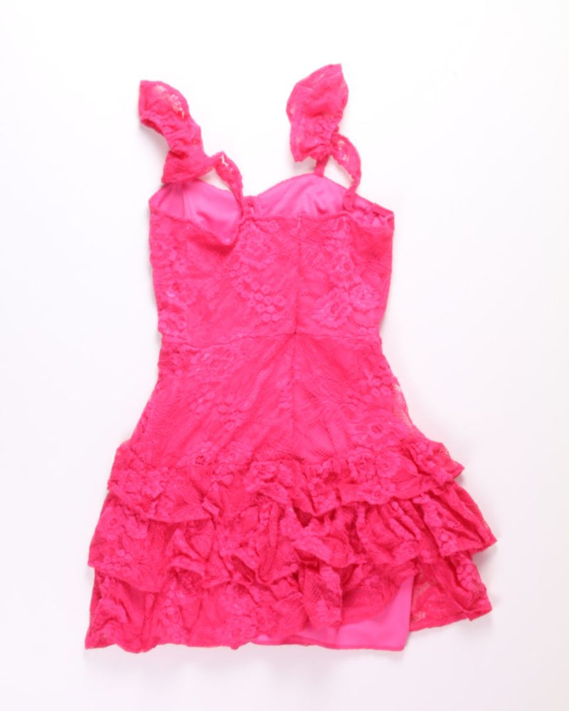 Pink Glamaker Tiered Dress, S