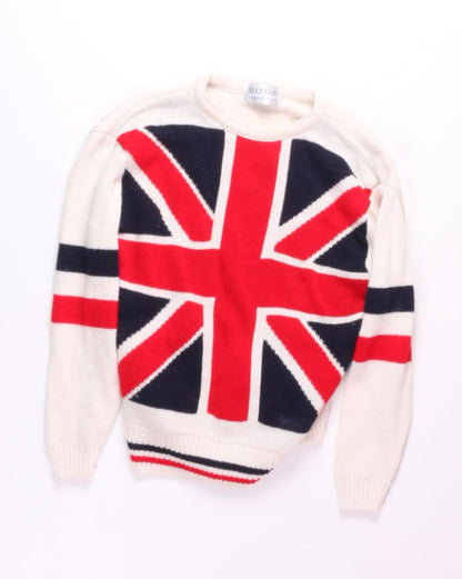 White Danyal Collection Union Jack Sweater, M