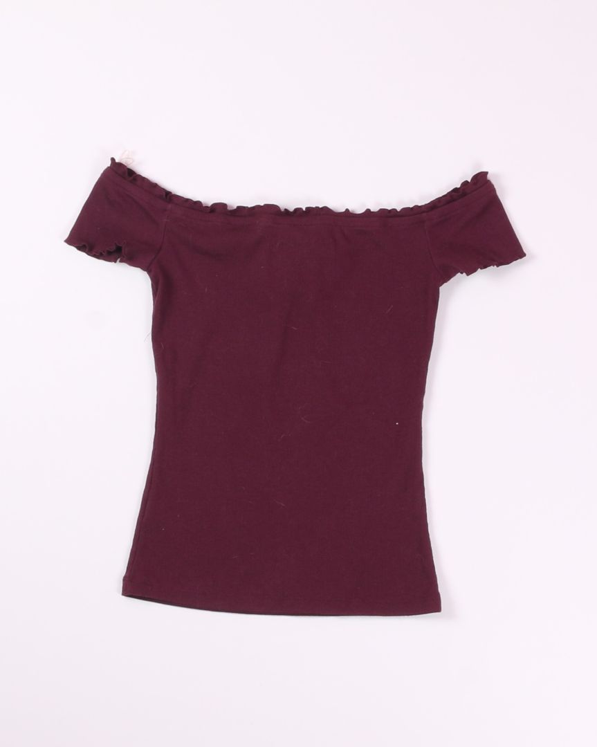 Purple Aeropostale Off-the-Shoulder Tee, S