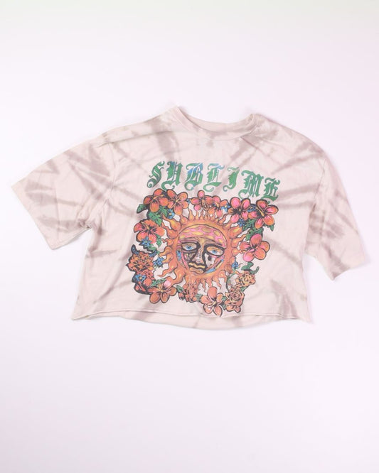 Cream Sublime Cropped Graphic Tee, XL