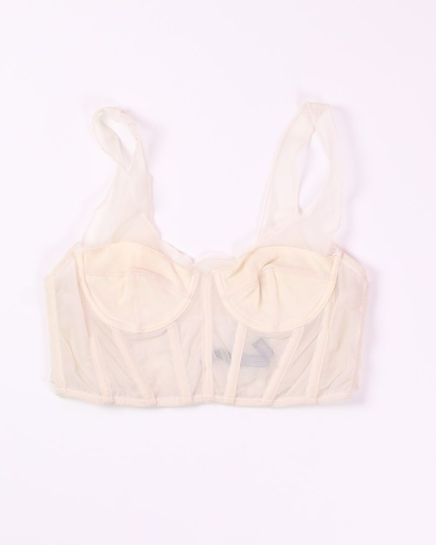 Cream Out From Under Corset Tank, S