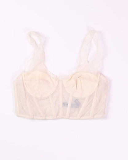 Cream Out From Under Corset Tank, S