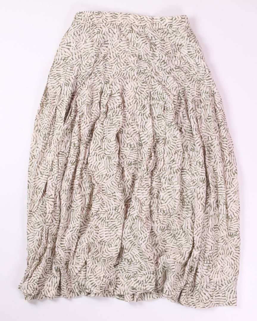 White/Green Liz Claiborne Midi Skirt, 8