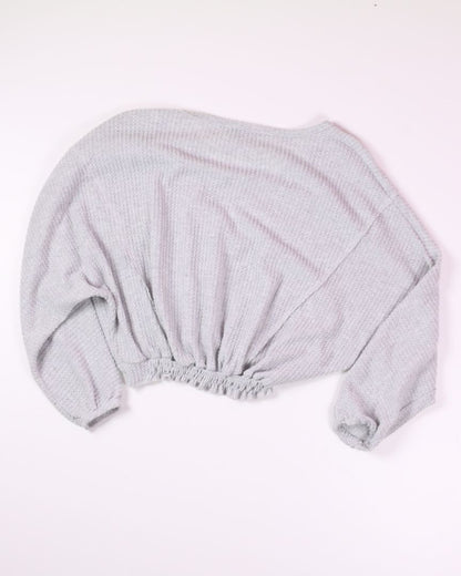 Gray Forever21 Cropped Long Sleeve, M