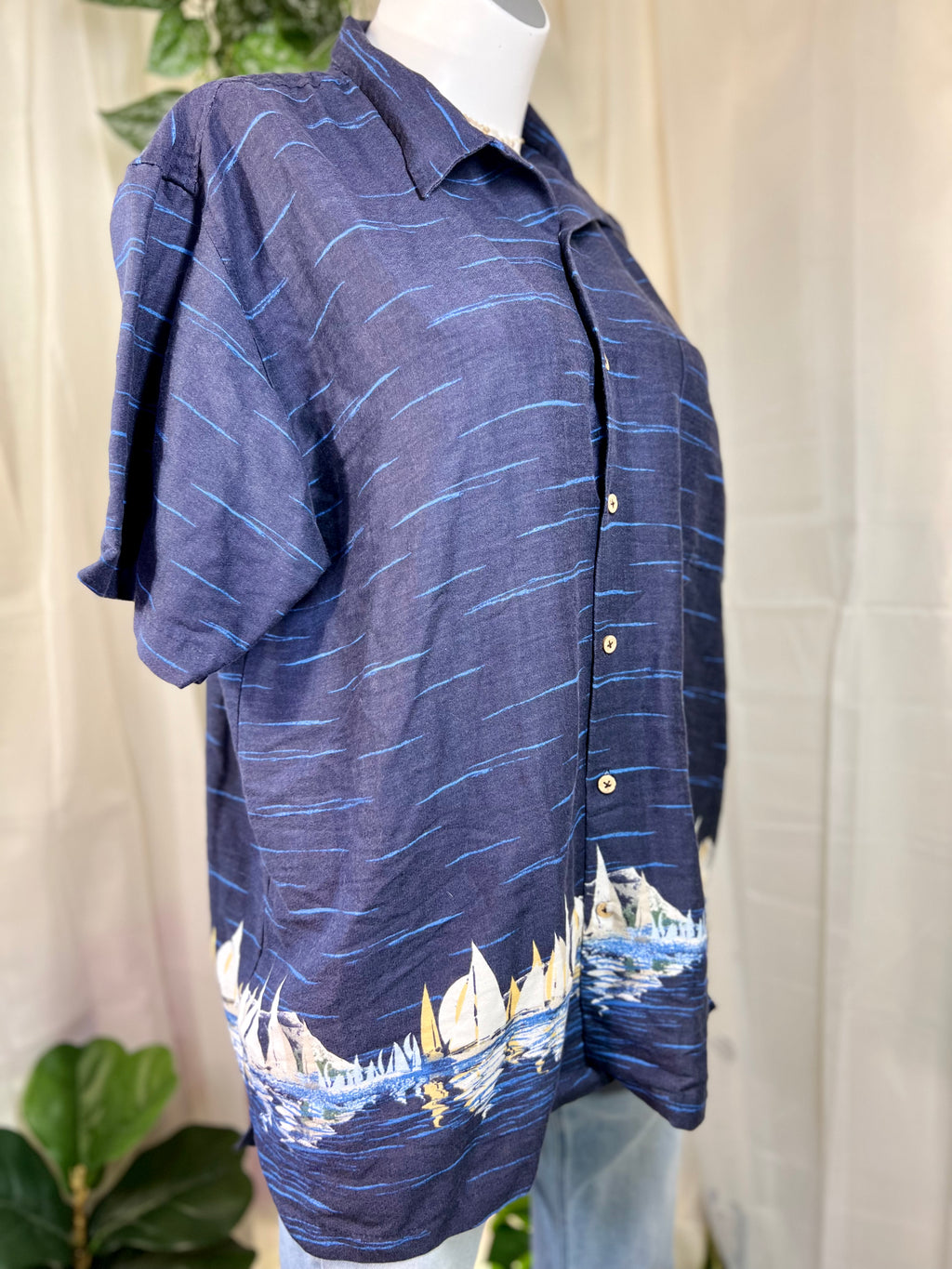 Blue Cherokee Sailboat Shirt, XL