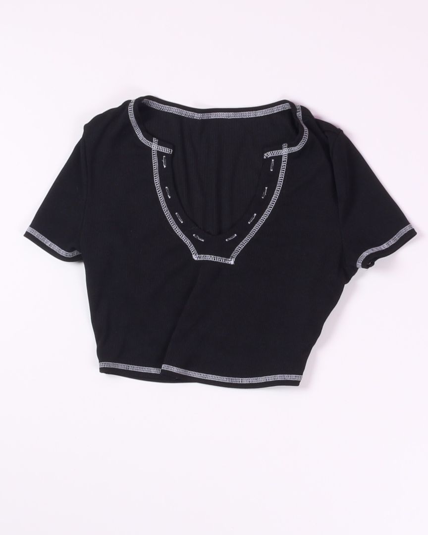 Black Shein Baby Tee, S