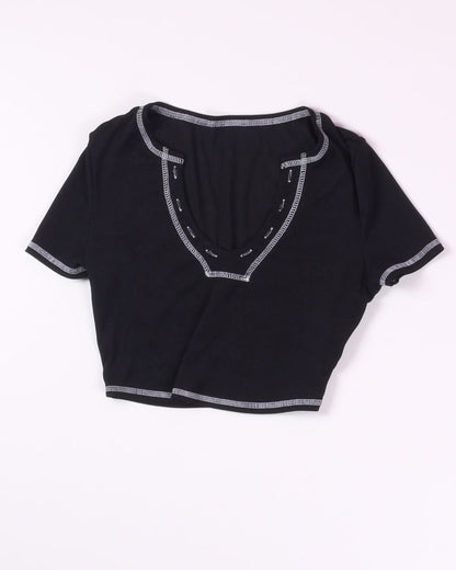 Black Shein Baby Tee, S