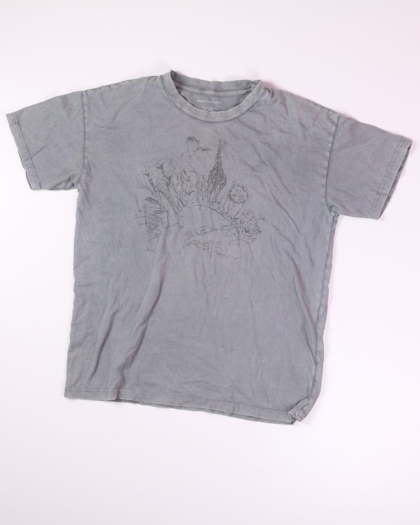 Gray American Eagle Graphic Tee, XS/S