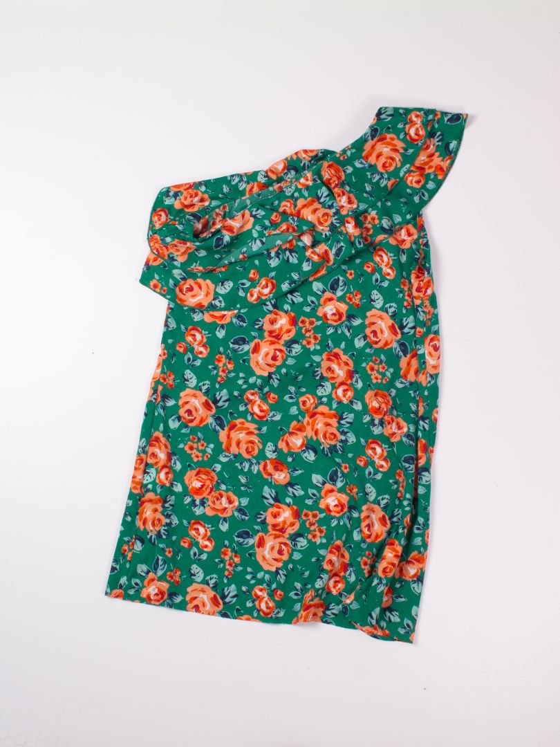 Green Shein One Shoulder Dress, M