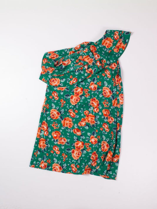 Green Shein One Shoulder Dress, M