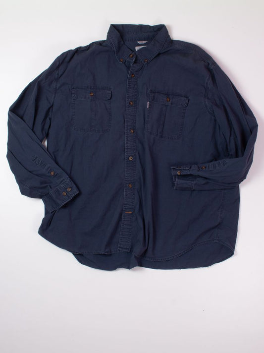 Navy Carhartt Long Sleeve Button Up, 4XL