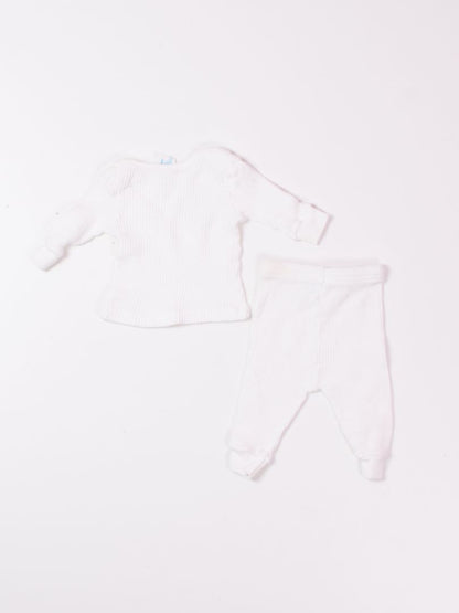 White Carters Kids Waffle Knit Set, S