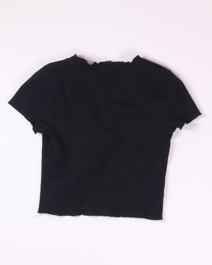 Black Wild Fable Cropped Short Sleeve, S