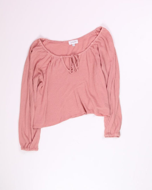 Pink Sunday Ritual Cropped Long Sleeve, S