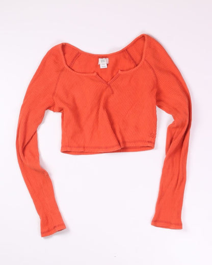 Orange BDG Cropped Long Sleeve, L