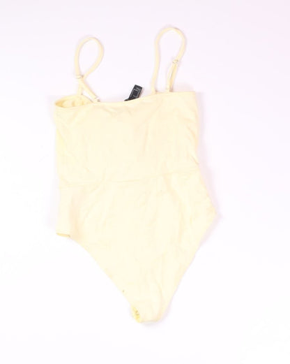 Yellow Forever 21 Lace Up Bodysuit, S