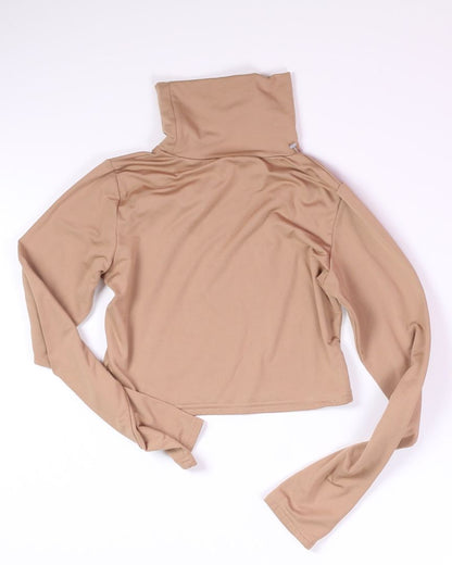 Tan  Cropped Turtleneck, M