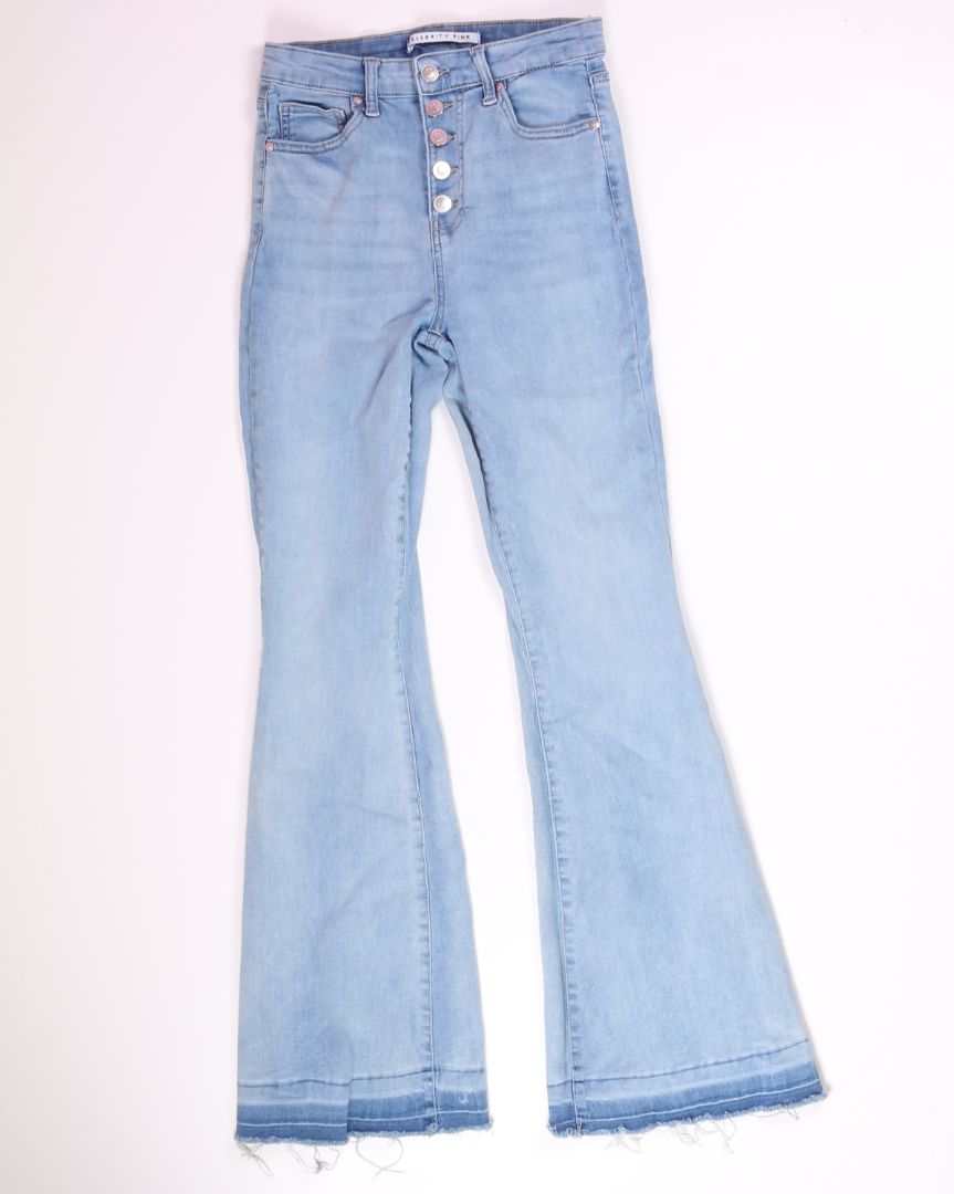 Denim Celebrity Pink Flare Leg Jeans, 3