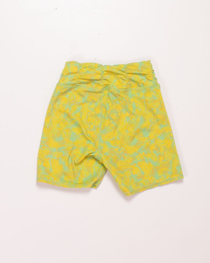 Green/Yellow LA Hearts Bike Shorts, XS