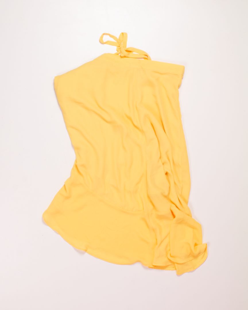 Yellow Chic Wish Wrap Skirt, S