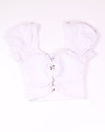 Purple Madden NYC Short Sleeve Blouse, XS