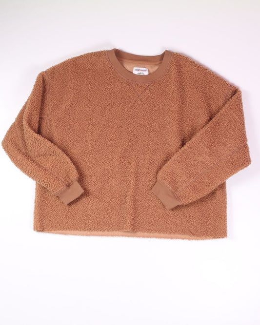 Brown American Eagle Sherpa Crewneck, L