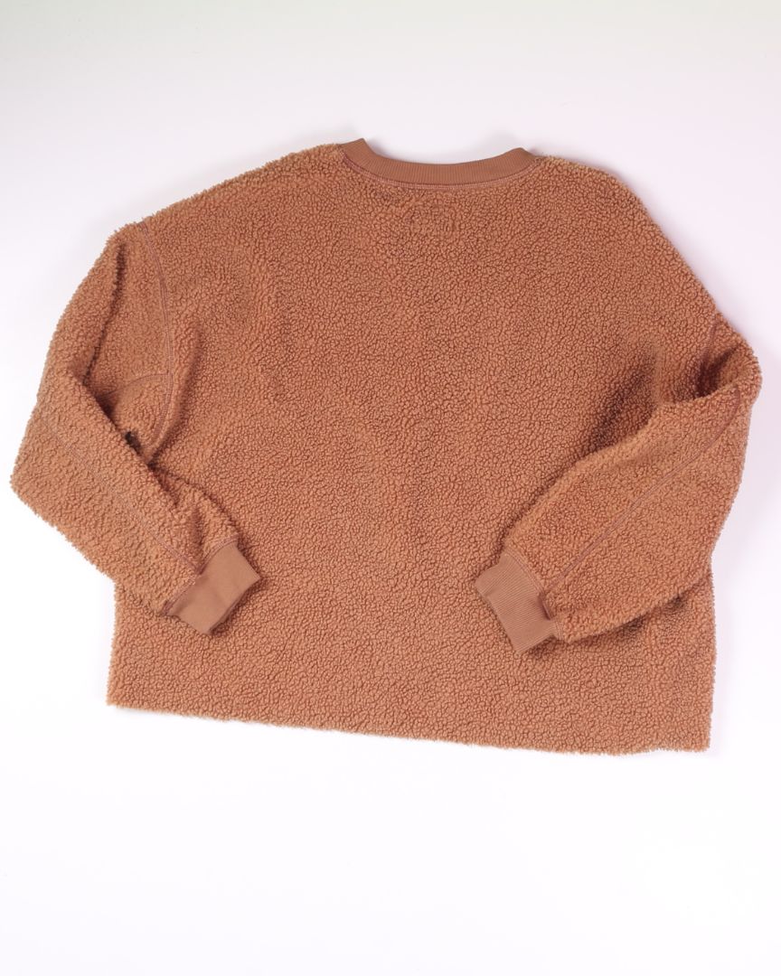 Brown American Eagle Sherpa Crewneck, L