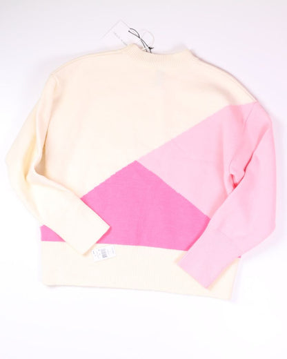 Cream/Pink Grace + Karma Sweater, L