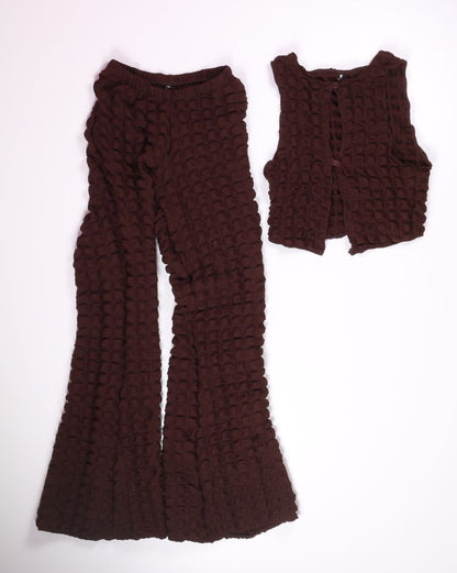 Brown Motel Rocks Vest + Pants Set, M