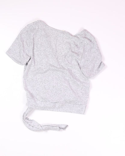 Grey Caution to the Wind Tied Top, S