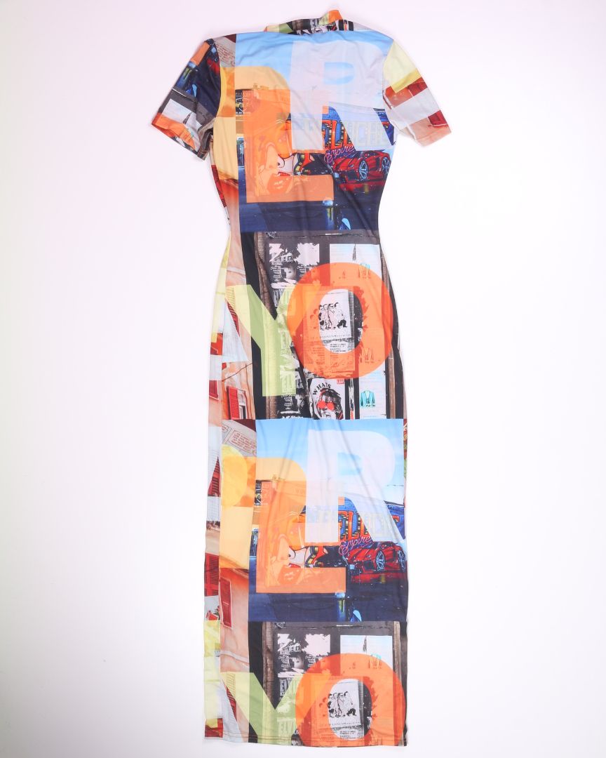 Orange/Blue Peppermayo Maxi Dress, 2