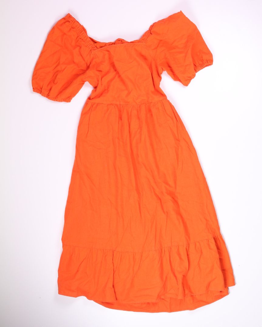 Orange Who What Wear Tiered Maxi Dress, M