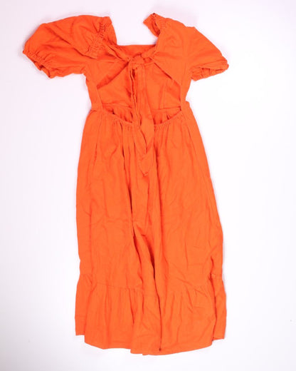 Orange Who What Wear Tiered Maxi Dress, M