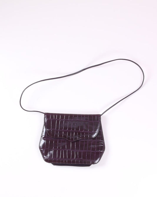 Purple Faux Alligator Skin Handbag