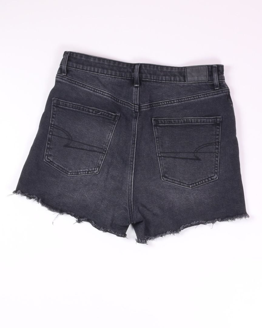 Black American Eagle Cutoff Denim Shorts, 8