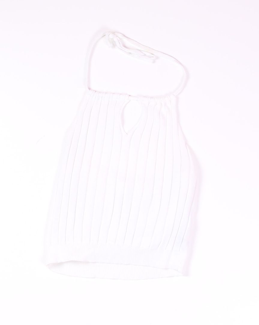 White Shein Halter Tank, M