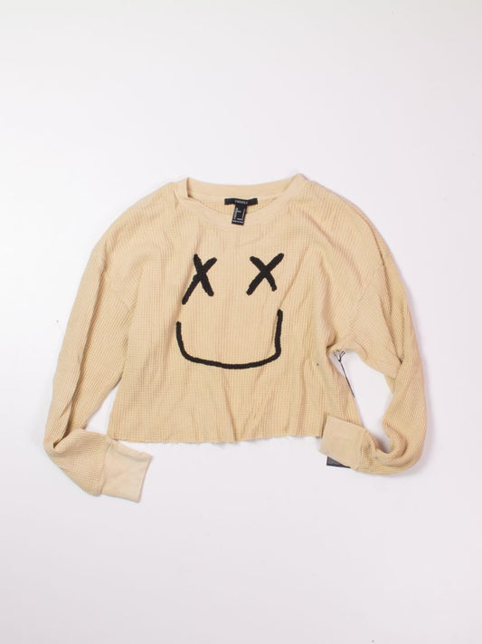 Yellow Forever21 Cropped Long Sleeve, S