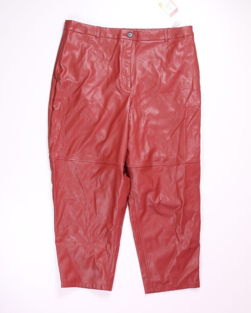 Red Worthington Leather Pants, 18