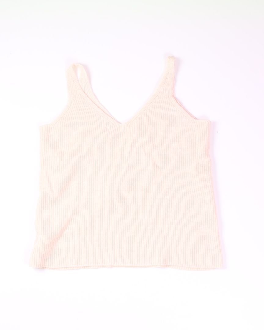 White The Drop Knit Tank, L