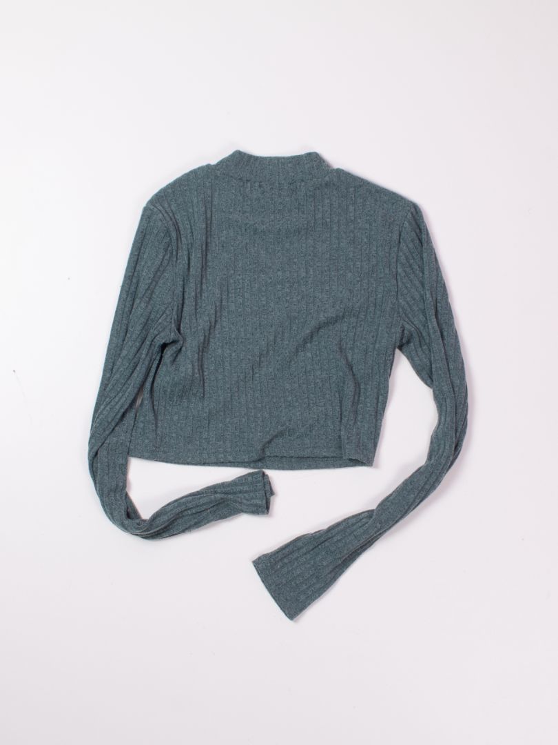 Green Forever 21 Ribbed Crop Top, M