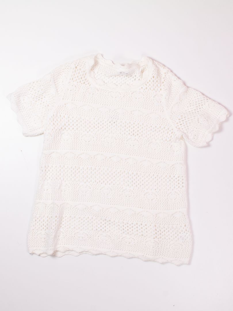 White Westport Vintage Crochet Tee, 1X