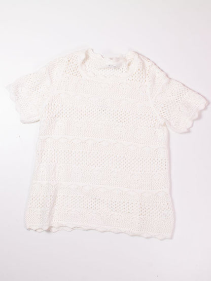 White Westport Vintage Crochet Tee, 1X