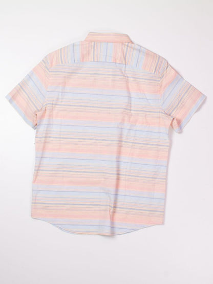 Pink/Blue Penguin Button Up Tee, M