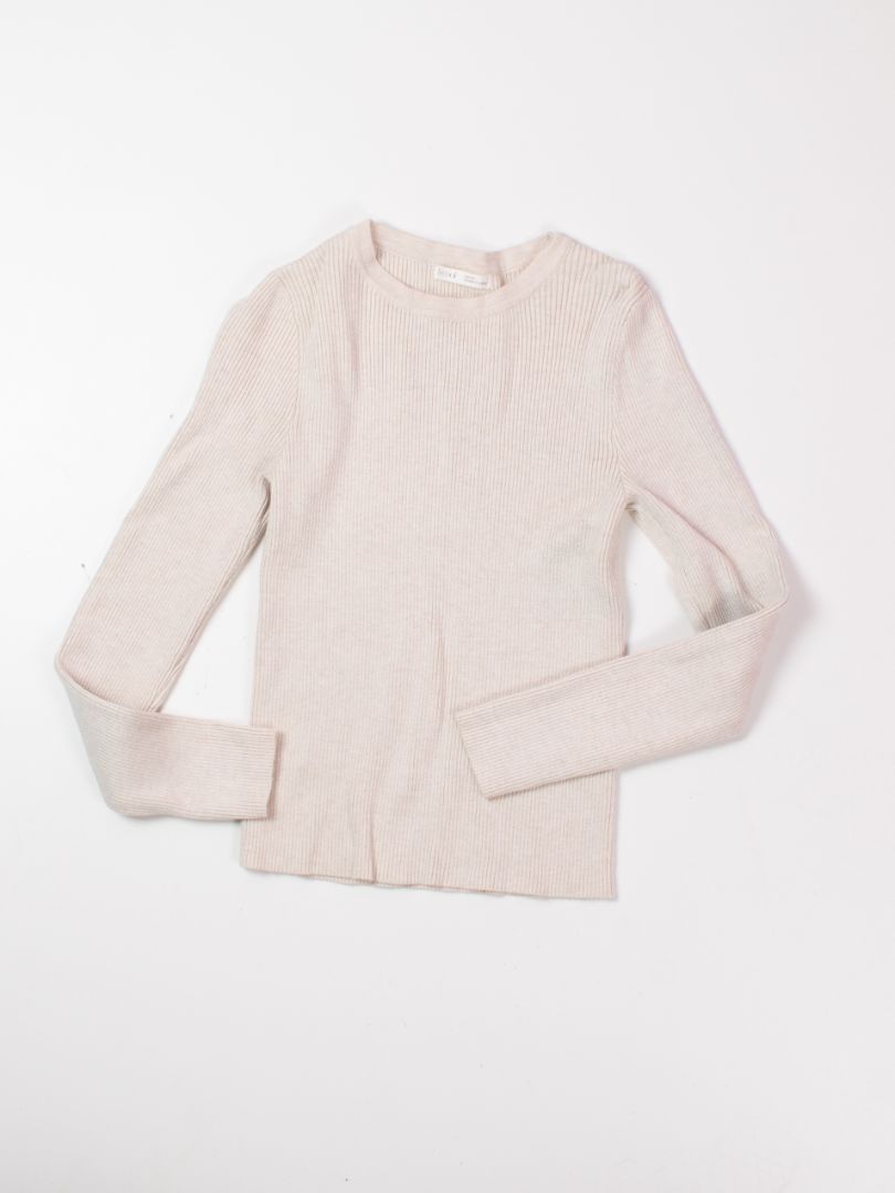 Cream Becool Ribbed Tee, M